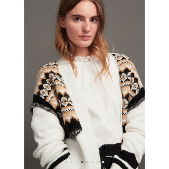 Anthropologie Penelope fair isle fringed western duster cardigan - Picture 4 of 10